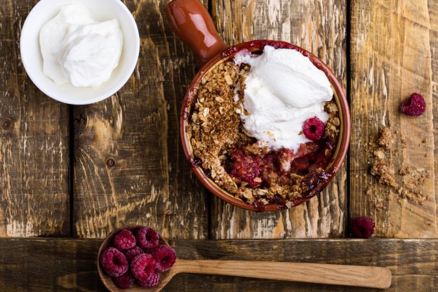 Baked Oats mit Himbeeren