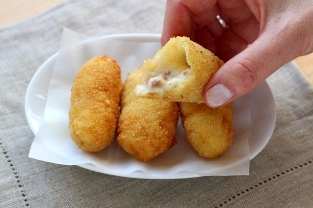 Kroketten mit Kartoffeln und Salami