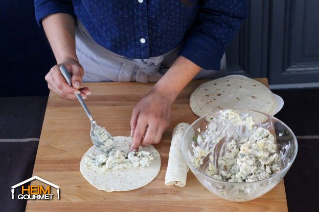 Die Tortilla befüllen