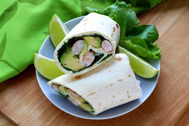 Avocado-Garnelen-Wraps