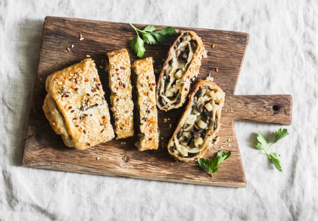 Kartoffelstrudel mit Champignons