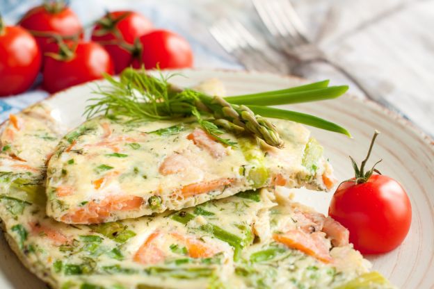 Vorspeise: Frittata mit grünem Spargel und Lachs