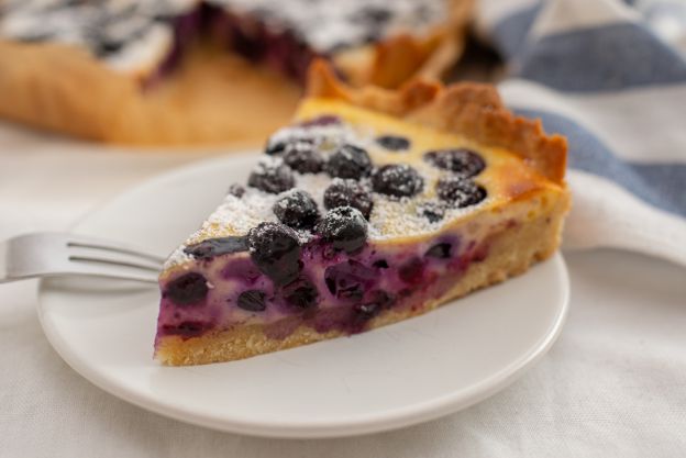 Tarta de queso con arándanos