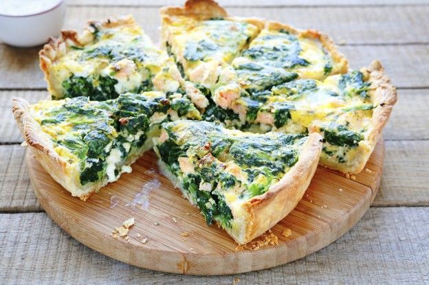 Quiche mit Spinat und Lachs