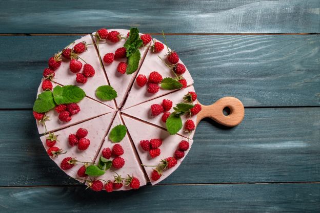 Frischkäse-Torte mit Himbeeren