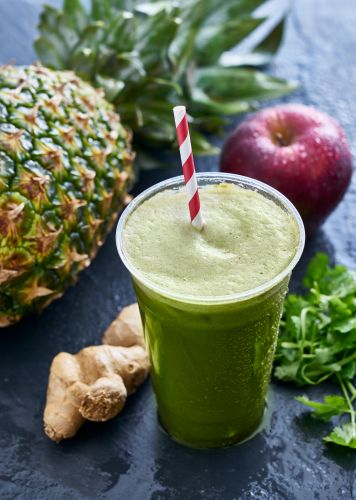 Grüner Smoothie mit Matcha