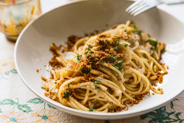 Espagueti con sardinas