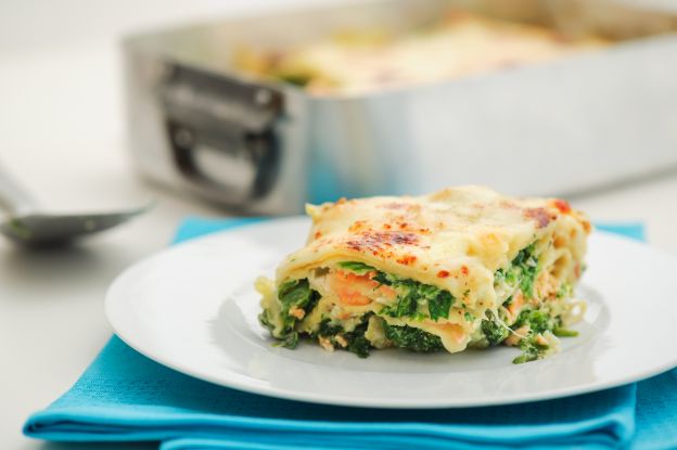 Lasagne mit Lachs und Spinat