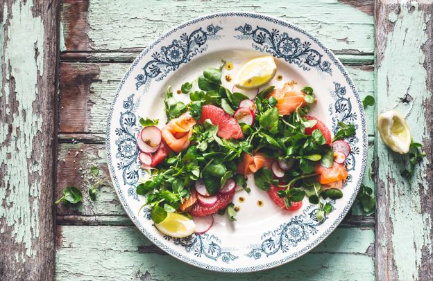 Kressesalat mit Zitrusfrüchten