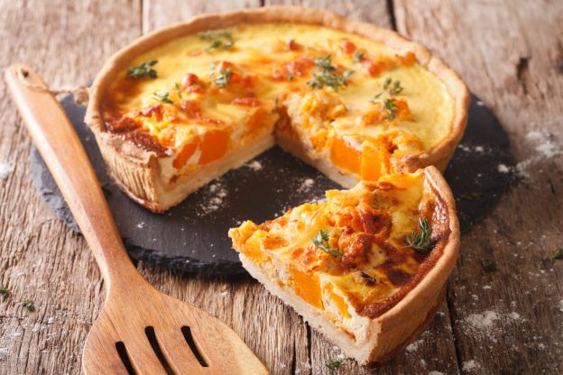 Kürbis Quiche mit  Schmand