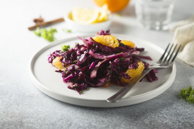 Rotkohlsalat mit Mandarine