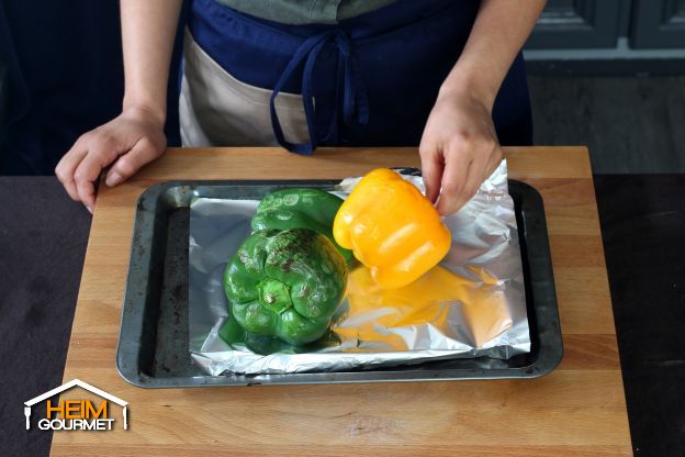 Die Paprika backen