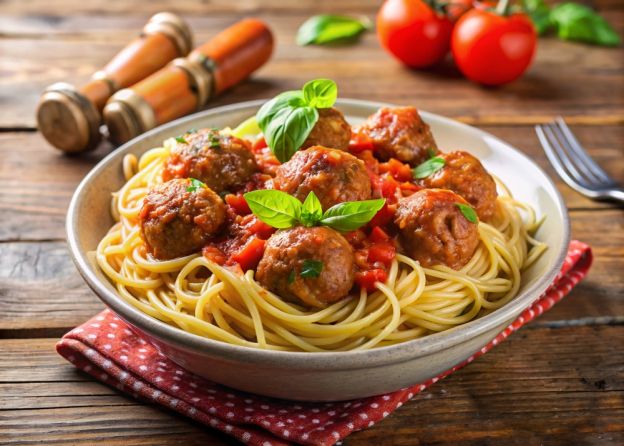 Spaghetti mit Fleischklößchen