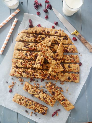 Cookie-Sticks mit Pekannüssen und Cranberries