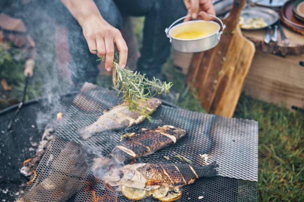 (Selbstgefangener) Fisch mit Zitronen und Rosmarin