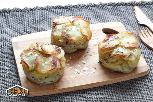 Mini Mille-Feuilles mit Kartoffelscheiben