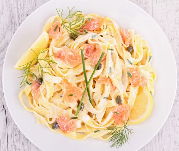 Tagliatelle in Lachs-Zitronensauce