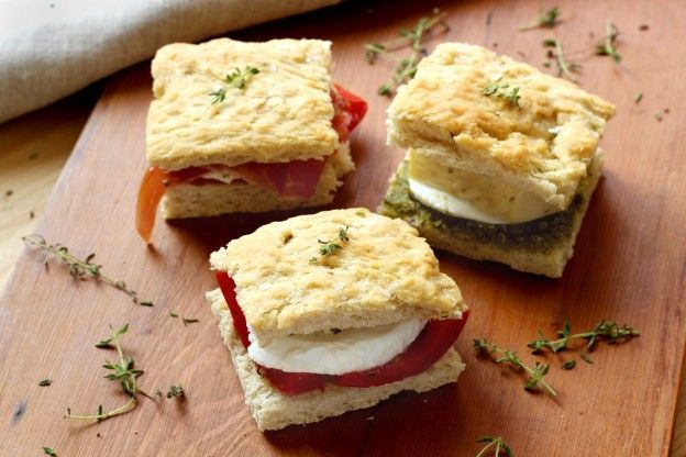 Mini-Sandwiches mit italienischem Focaccia