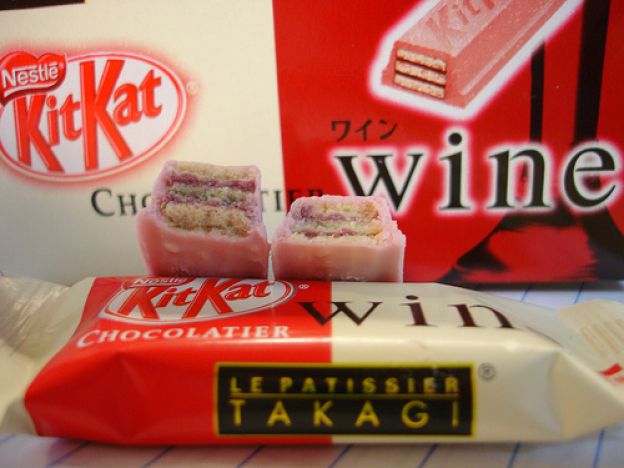 Kitkat mit Wein