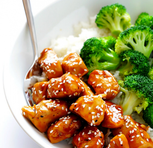 Teriyaki Chicken mit Brokkoli und Reis